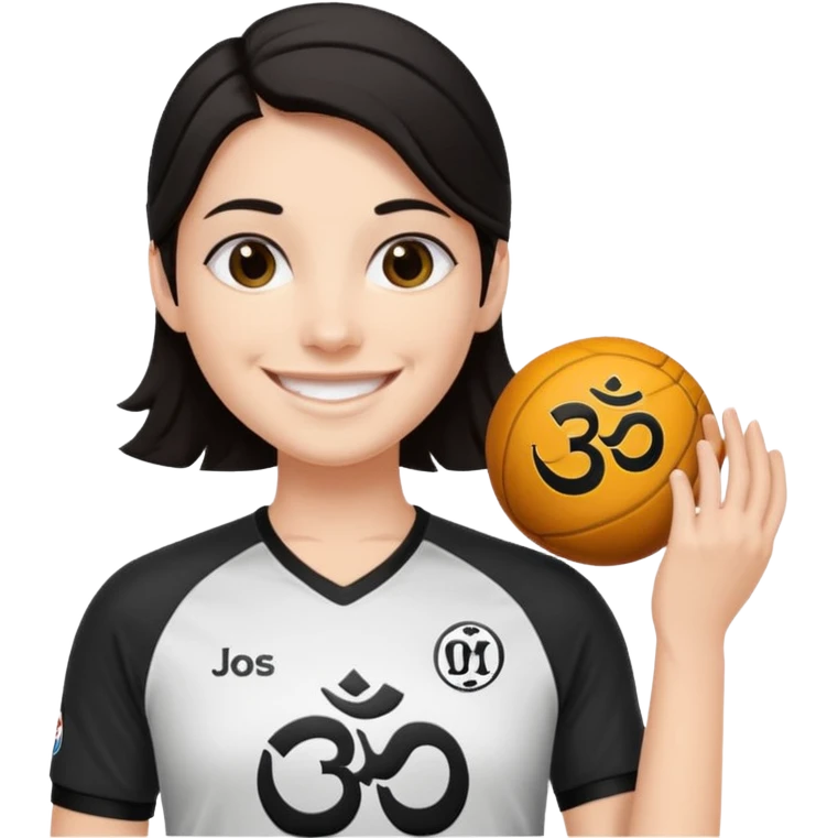 un personnage qui est blanc de peau qui sourie il a les cheveux nour dans le côté et il porte un maillot de l'om emoji