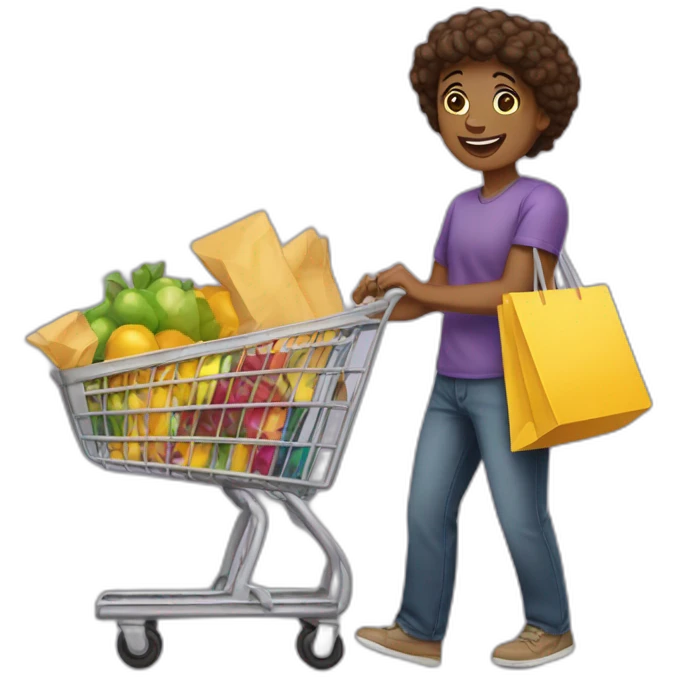 pessoas fazendo compras emoji