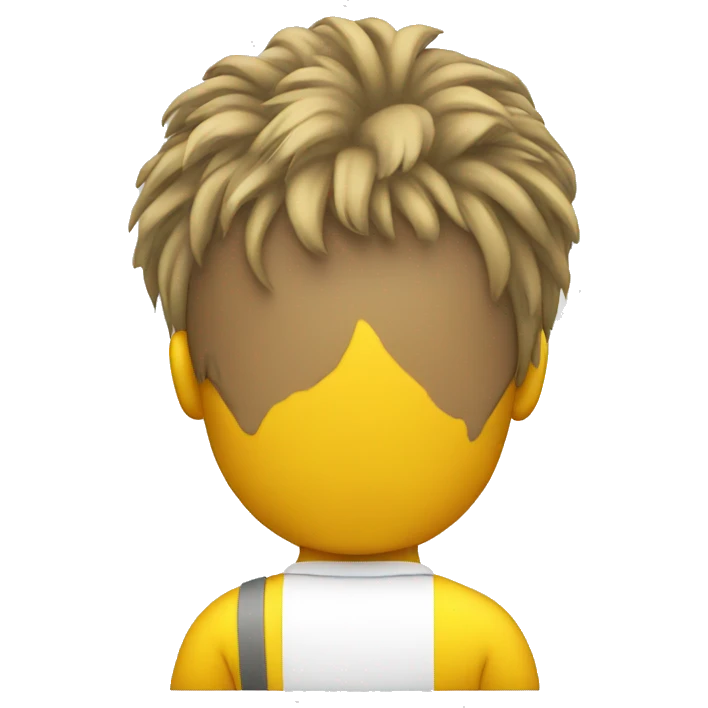 Back of a yellow mans head with hair emoji