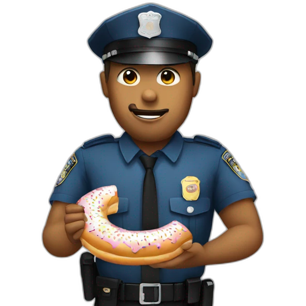Policeman eating a donut emoji