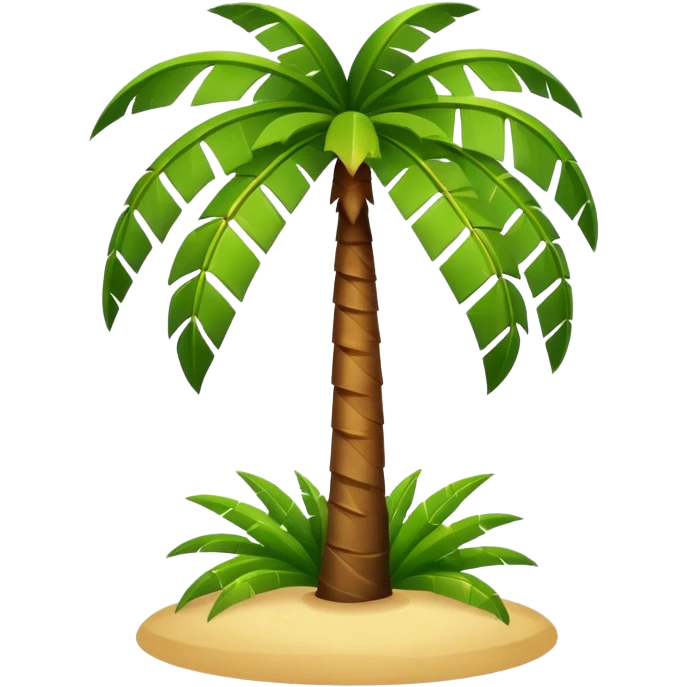 Toony Palm Tree: flat body leafs no floor emoji
