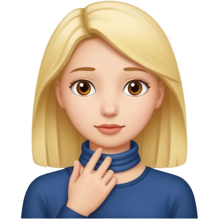 A girl with hand around neck emoji