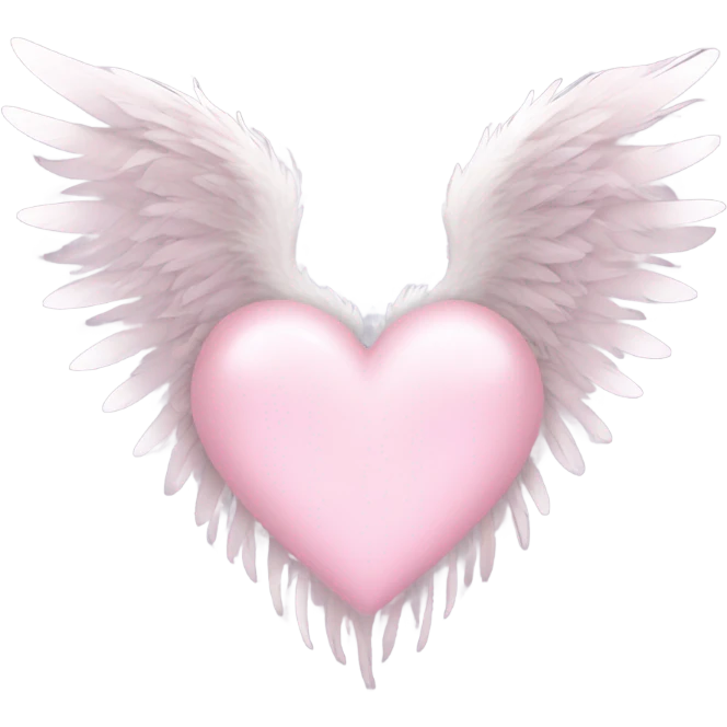 Light pink heart with angel wings  emoji