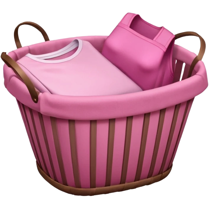 laundry soft pink clothes in a dark pink basket emoji