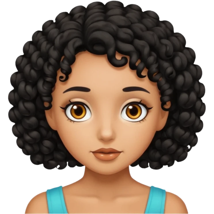 Tanned girl with black curls emoji
