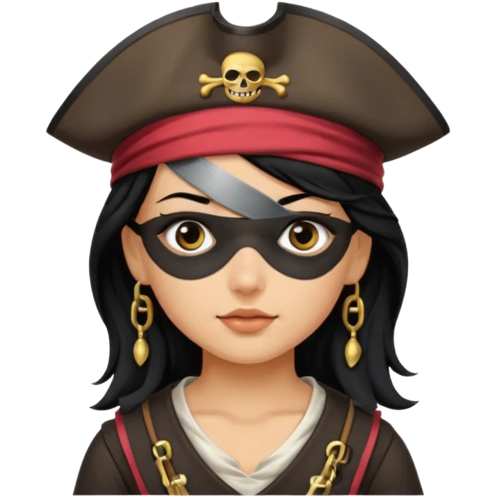 pirate girl with black hair band  emoji
