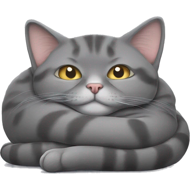 A gray British cat sleeps on its back emoji