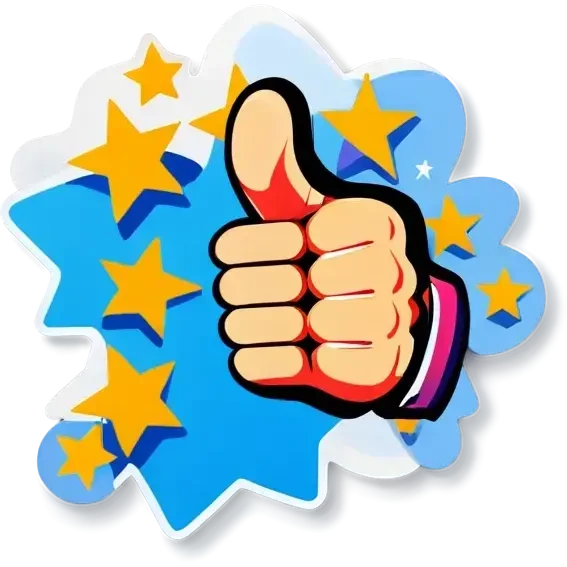 thumbs up and five star emoji