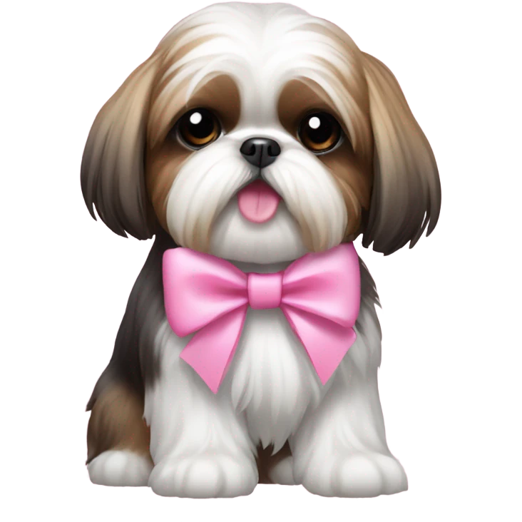 Shihtzu with pink bow emoji