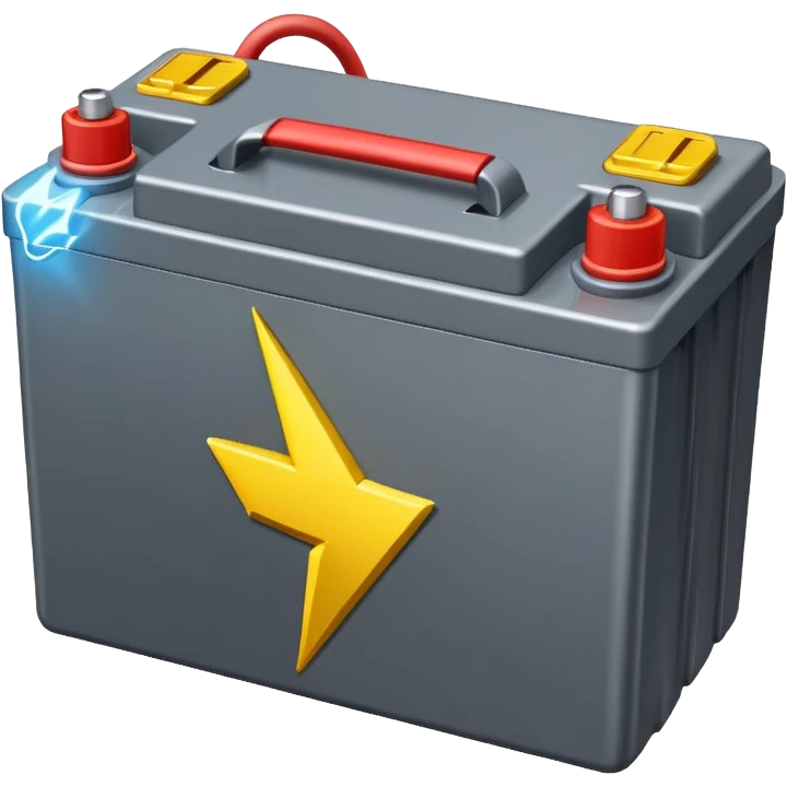 car battery with lightning emoji on top emoji