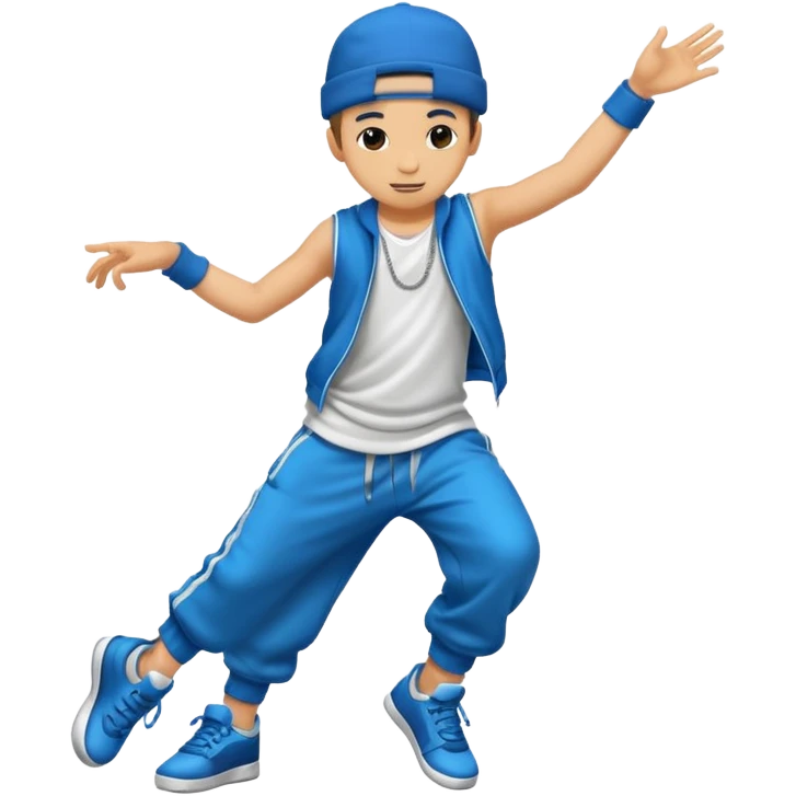 street dancer boy with music item emoji