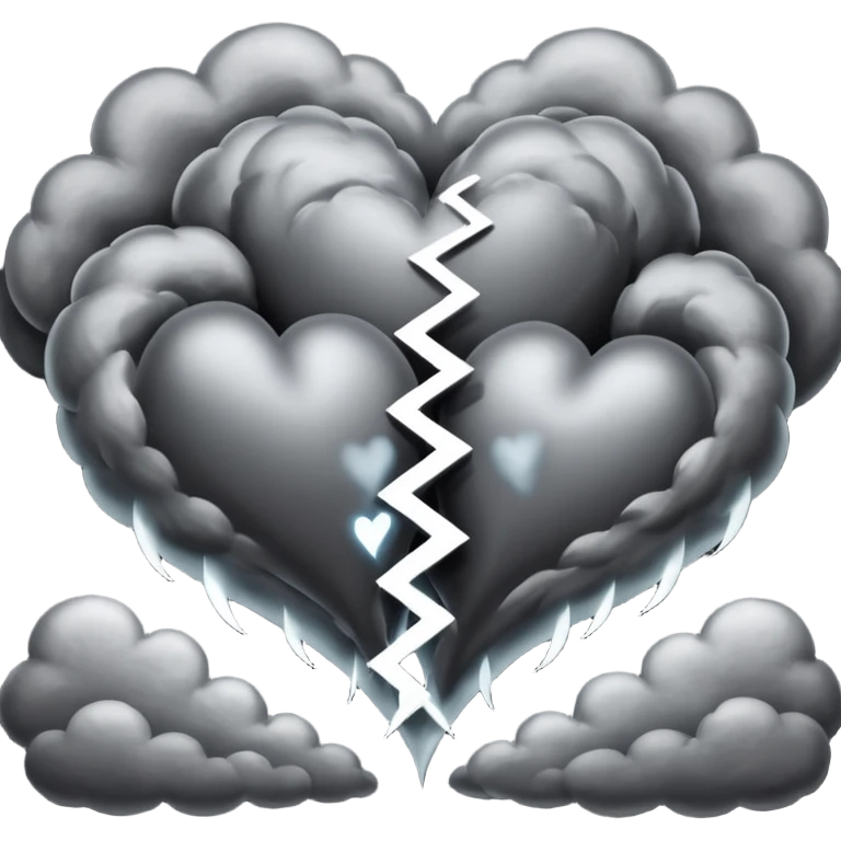 storm cloud above two hearts emoji