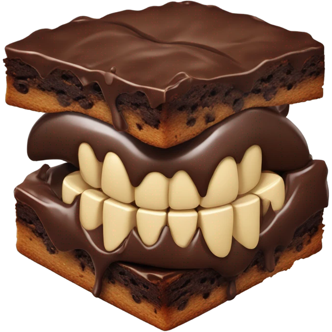 Brownie in teeth emoji