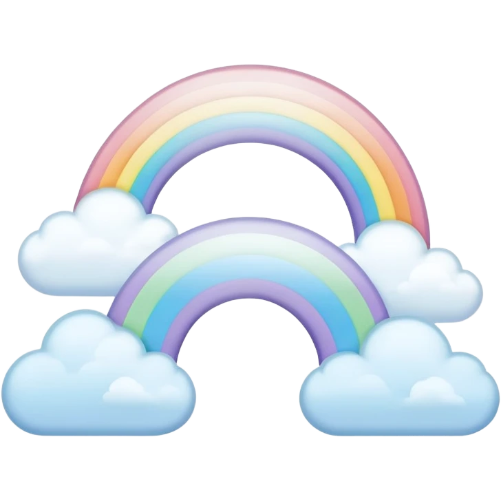 pastel blue rainbow arch with clouds emoji