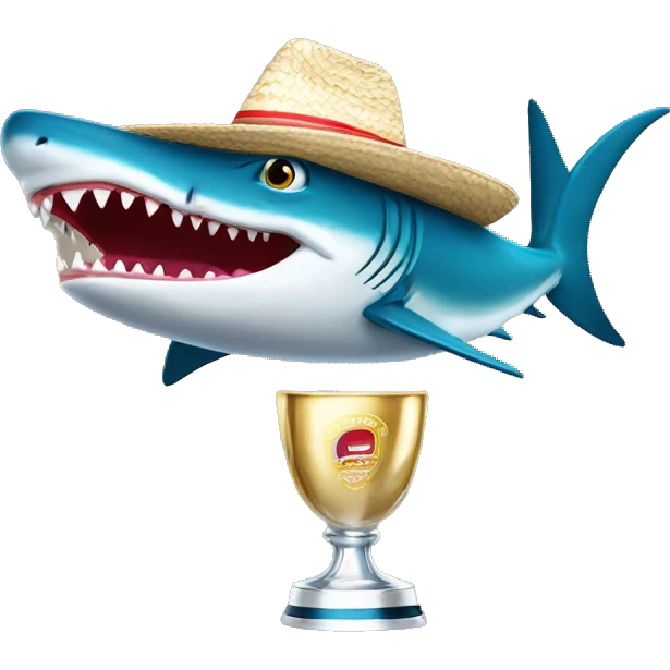 Tiburón con sombrero de copa emoji