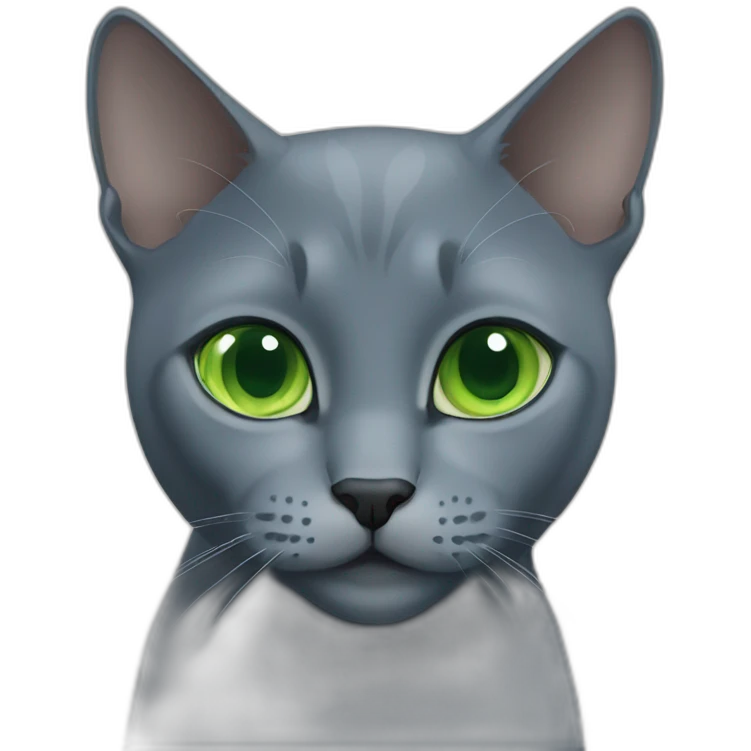 Russian blue cat with green eyes emoji