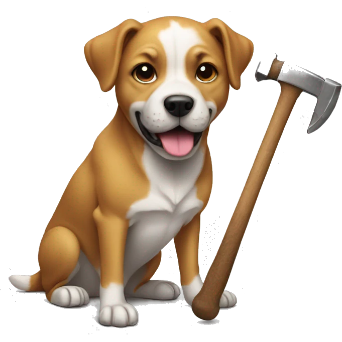 Dog with a hammer emoji