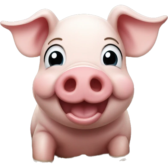 Cute happy pig face in mud emoji