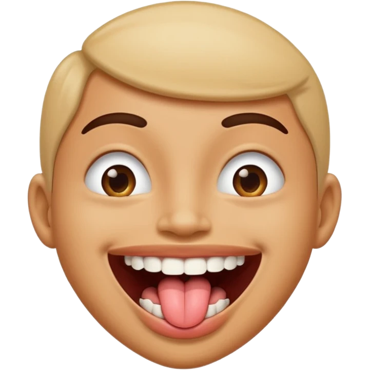 smile sticking tongue on top of teeth emoji