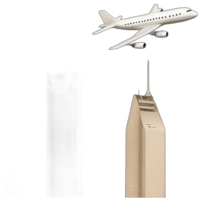 Plane and two towers emoji