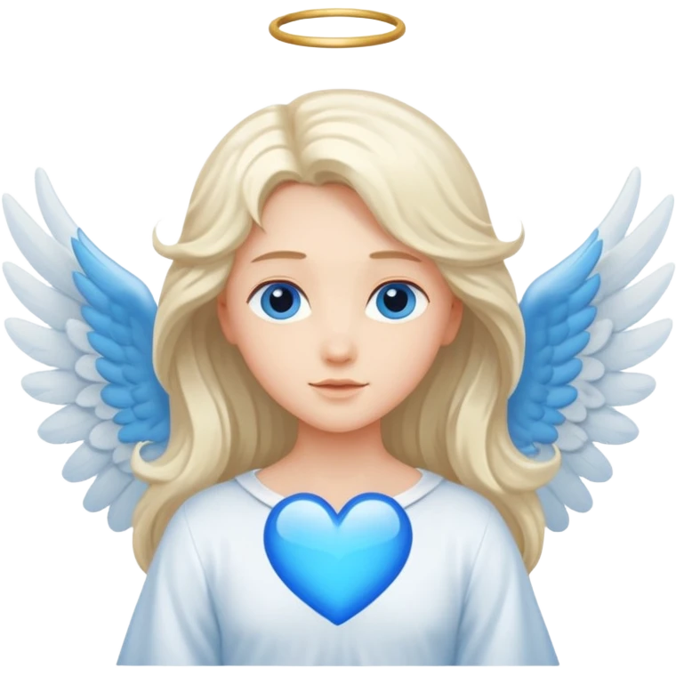 angelwlwings with blue hart  emoji