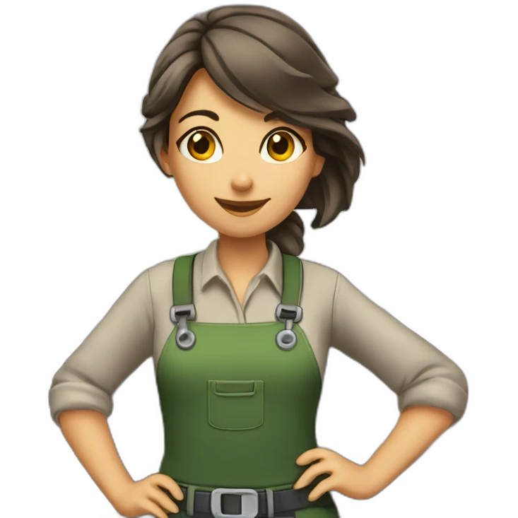 An engineer girl in a sawmill emoji