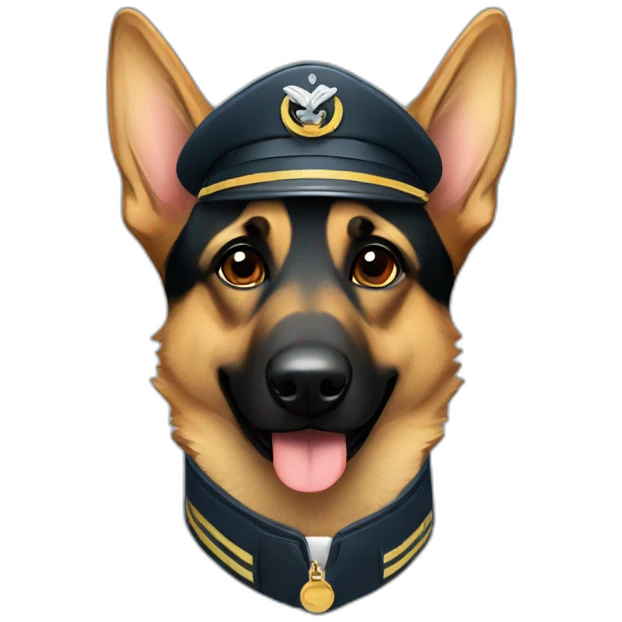 German shepherd pilot emoji