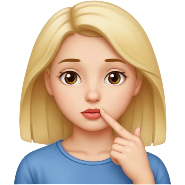 Finger to lip girl emoji emoji
