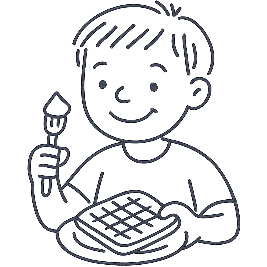 A boy named Maxim who loves to eat waffles with sour cream emoji