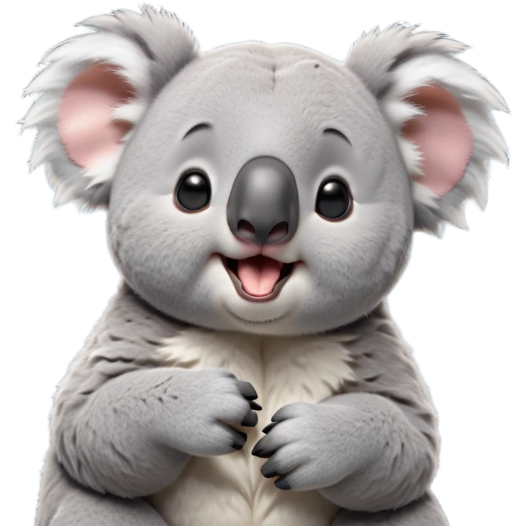 cinematic-cute-yawning-realistic fluffy koala-portrait-emoji,-head-tilted-slightly-with-a-dramatic,-wide-open-yawn,-showcasing-a-soft,-downy-grey-fur-with-drooping-ears-and-round-eyes-barely-open-in-drowsy-contentment,-simplified-yet-irresistibly-adorable, realistic fluffy emoji