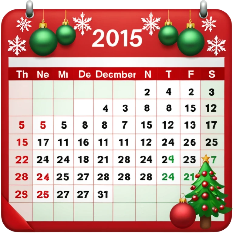 December 25 calendar emoji