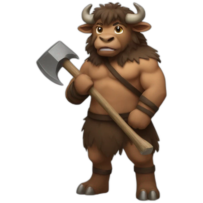 male tauros with ax emoji