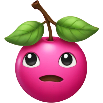 Pink cherries with a bow on it emoji