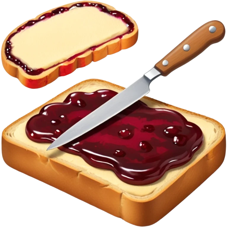 나이프로 식빵에 잼 바르기 emoji