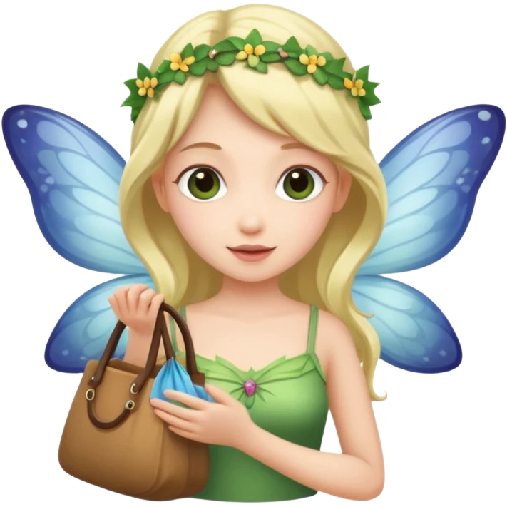 A fairy holding a bag of yoggies emoji