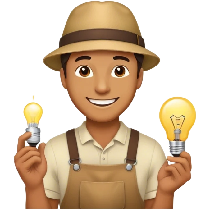 man with bulb happy emoji