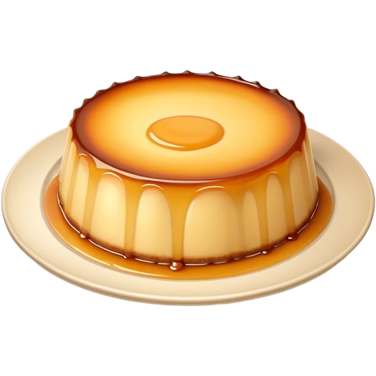 Flan avec croûte sur assiette  emoji