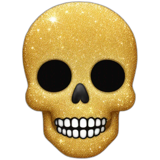 Glitter sparkle skull emoji