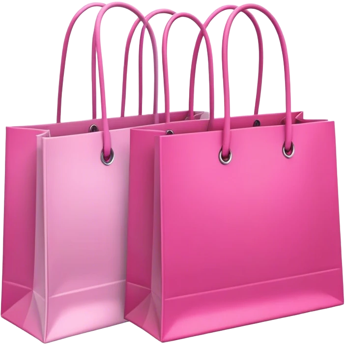 multiple shopping bags in different shades of pink emoji