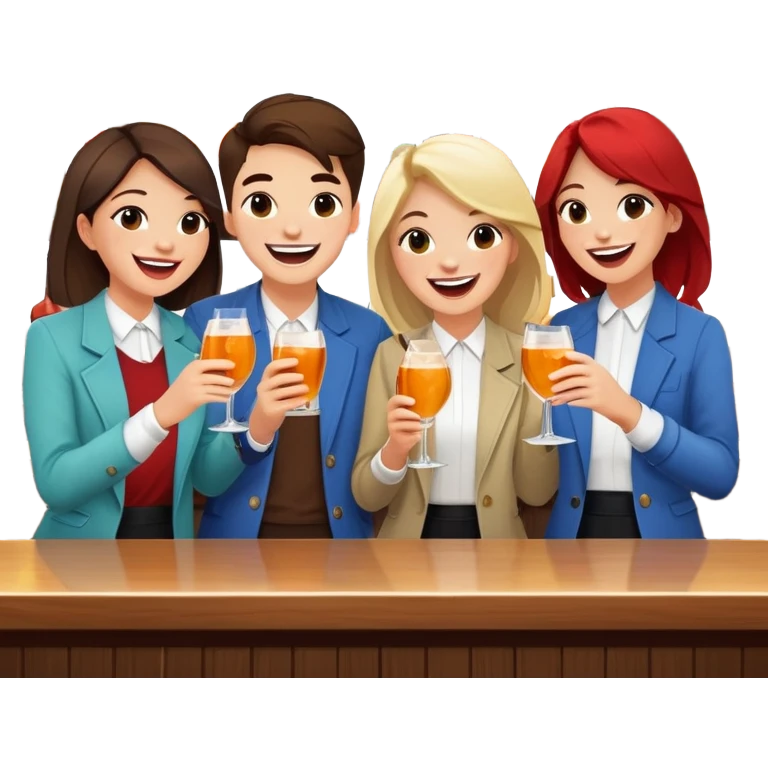 Interior design students at a bar emoji