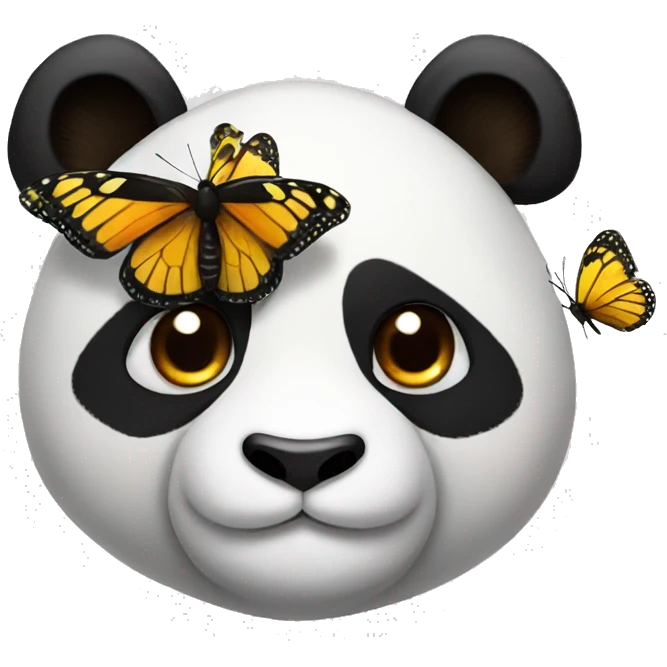 Panda with butterfly on his head emoji