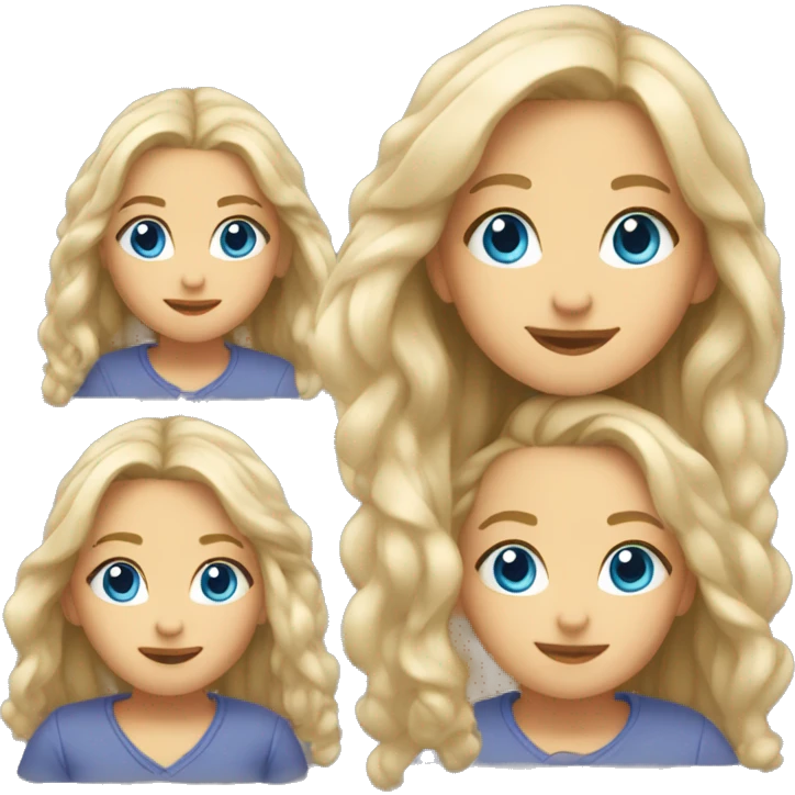 girl sitting blone hair blue eyes emoji