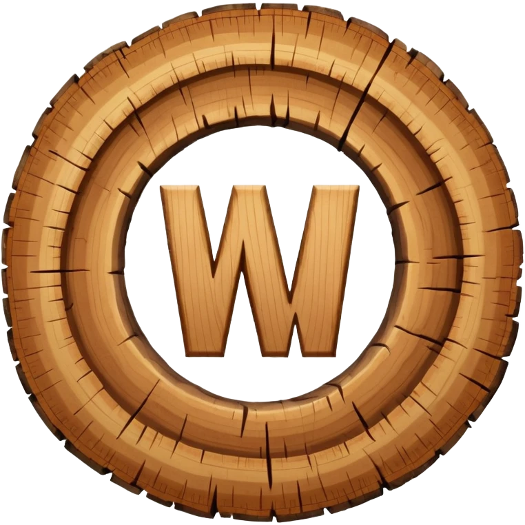 letter w inside tree rings emoji