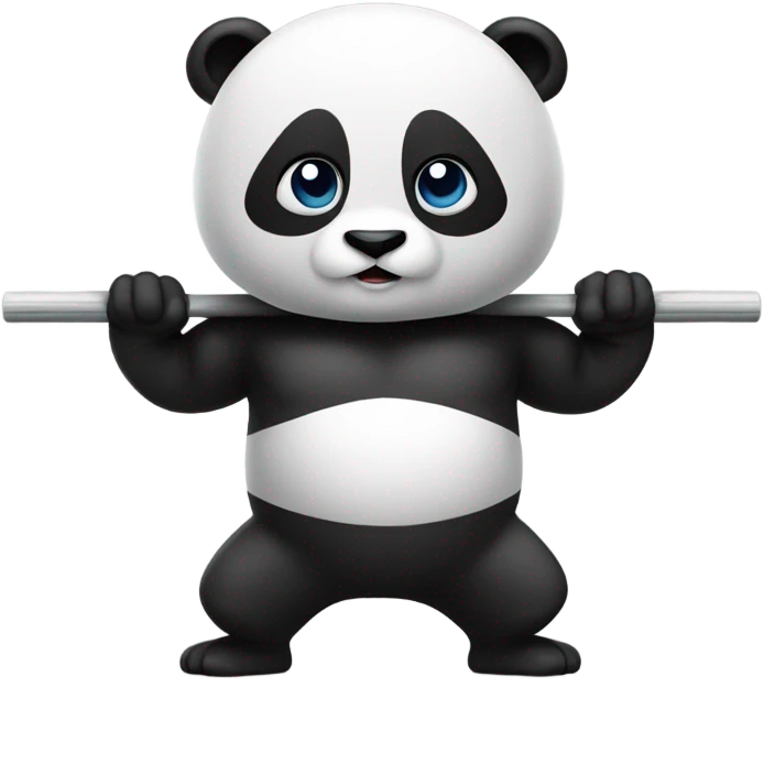 Panda doing cross fit emoji