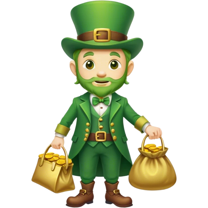 leprechaun holding bag of gold emoji