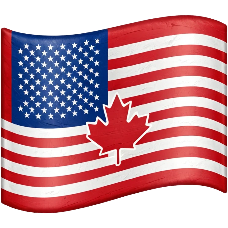 Mix flag Canada and USA emoji