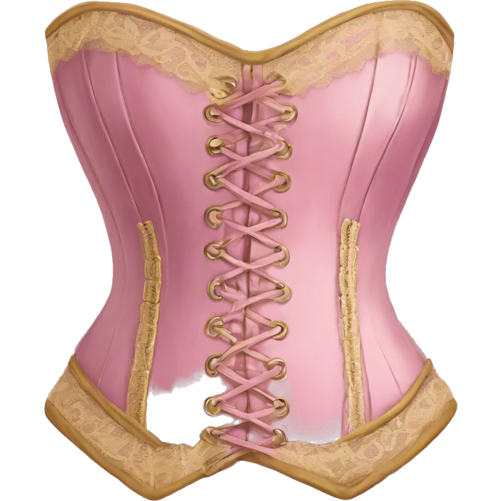 pink and gold corset with lace emoji
