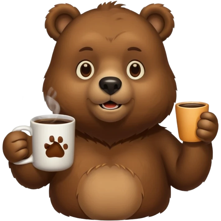 a bear drinking coffee  emoji