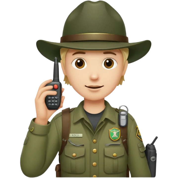 mountain ranger with walkie talkie emoji