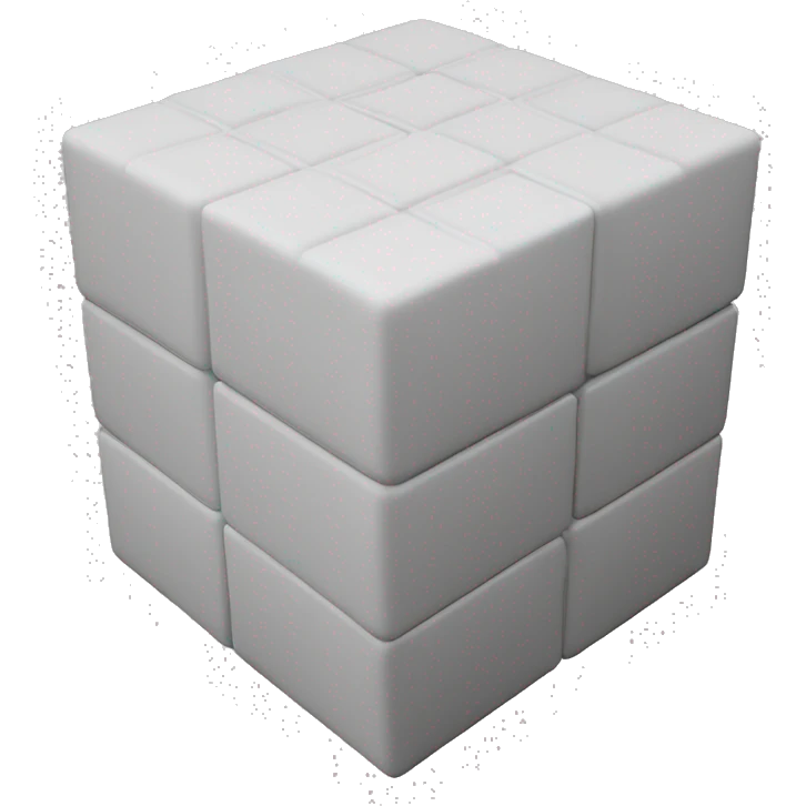 Simple 3x3 rubrics rube, blocks size and edges will be even, each side of the cube will be differently colored emoji